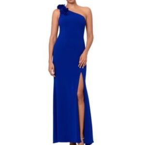 NWT  XSCAPE Women's Embellished One-Shoulder Scuba Gown - size 4